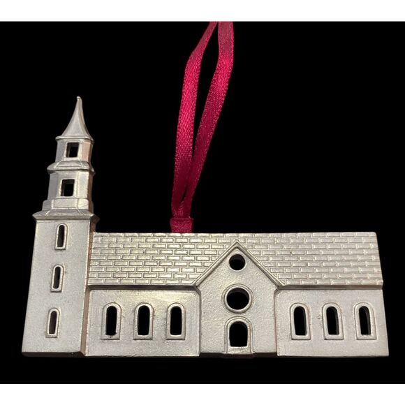 Bruton Parish Church Williamsburg Pewter Ornament Christmas Virginia - Picture 1 of 8